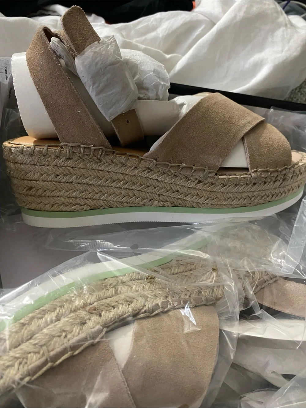 Dolce Vita Women’s Espadrille Platform Sandals - Blush Suede NEW Size 9